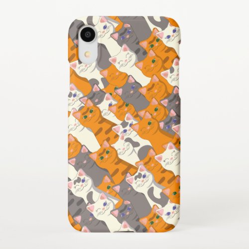 Ginger white black cat diagonal pattern iPhone XR case