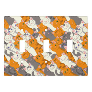 Ginger white black cat diagonal pattern light switch cover