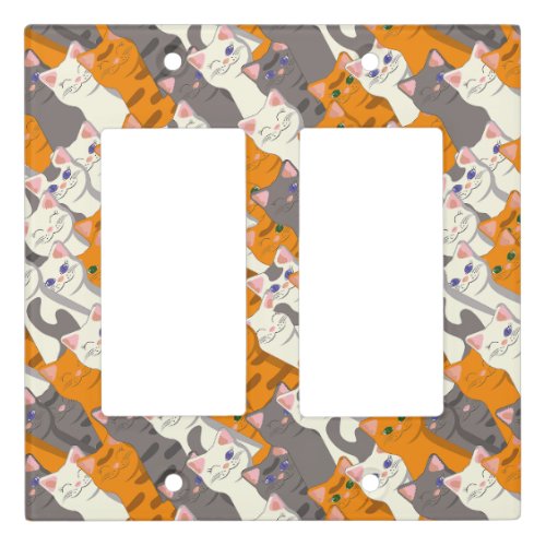 Ginger white black cat diagonal pattern light switch cover