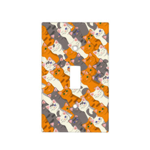 Ginger white black cat diagonal pattern light switch cover