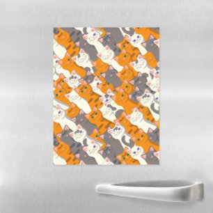 Ginger white black cat diagonal pattern magnetic dry erase sheet