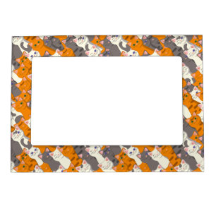 Ginger white black cat diagonal pattern magnetic frame
