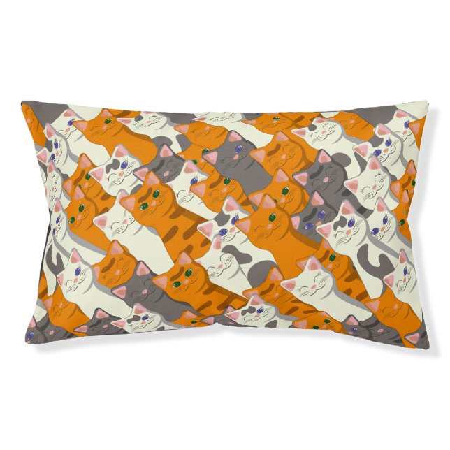 Ginger white black cat diagonal pattern pet bed (Front)