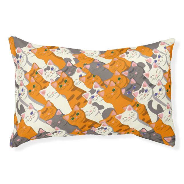 Ginger white black cat diagonal pattern pet bed (Front)