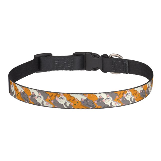Ginger white black cat diagonal pattern pet collar (Front)