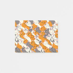 Ginger white black cat diagonal pattern post-it notes