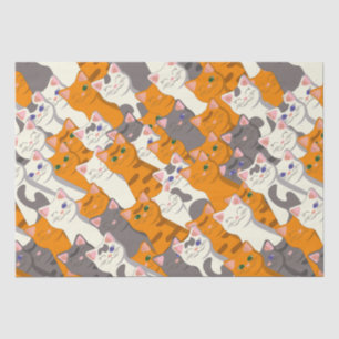 Ginger white black cat diagonal pattern tissue paper