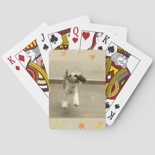 Ginger Wire Fox Terrier Poker Cards (Back)