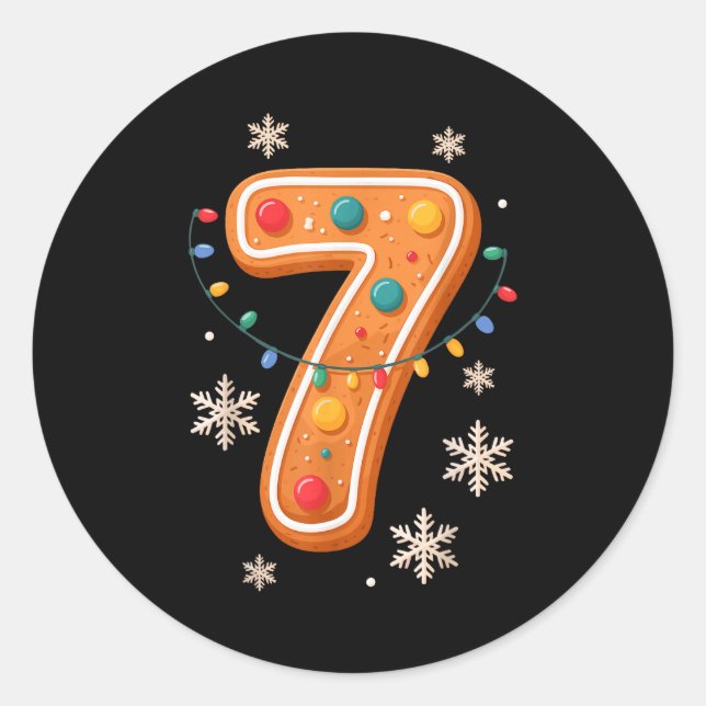 Gingerbread 6 7 Meme Christmas Matching Couple Boy Classic Round Sticker (Front)