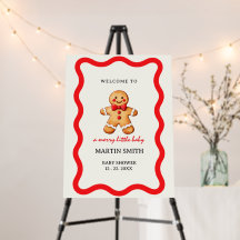 Gingerbread a little merry baby shower welcome
