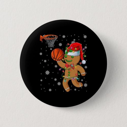 Gingerbread Amp Santa Hat Playing Basketball Chris Button