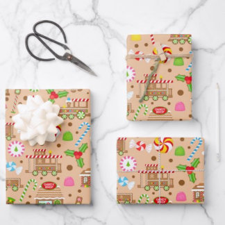 Gingerbread and Candy Cane Wrapping Paper Sheets