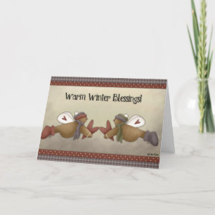 Gingerbread Angels Warm Winter Blessings Card
