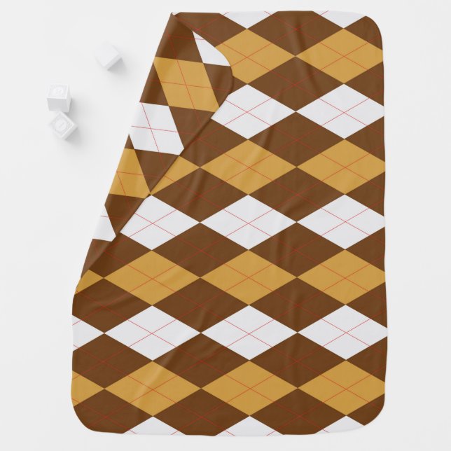 GingerBread Argyle Baby Blanket (In Situ)