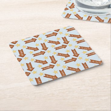 gingerbread arrows fun holiday design square paper coaster