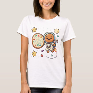 Gingerbread Astronaut Christmas Cute Space Holiday T-Shirt