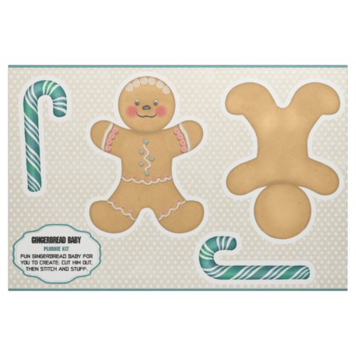 Gingerbread Baby Cut and Sew Plushie Kit Fabric