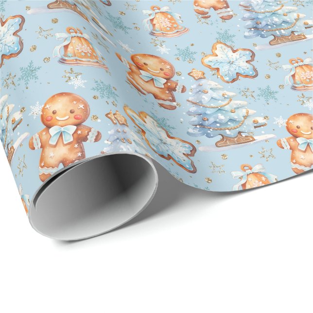 Gingerbread Baby Gingerbread Christmas Tree Wrapping Paper (Roll Corner)