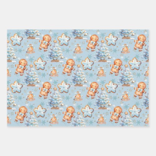 Gingerbread Baby Gingerbread Christmas Tree Wrapping Paper Sheets