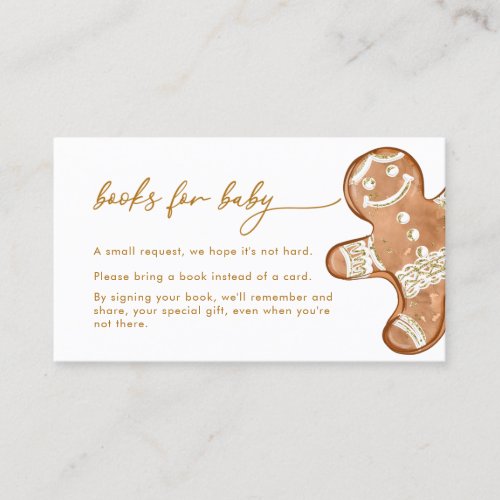 Gingerbread Baby Shower Books for Baby Card