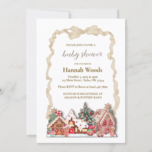 Gingerbread Baby Shower Invitation