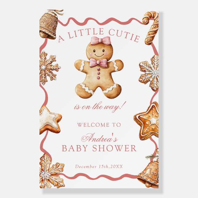 Gingerbread  | Baby Shower Welcome Sign (Front)