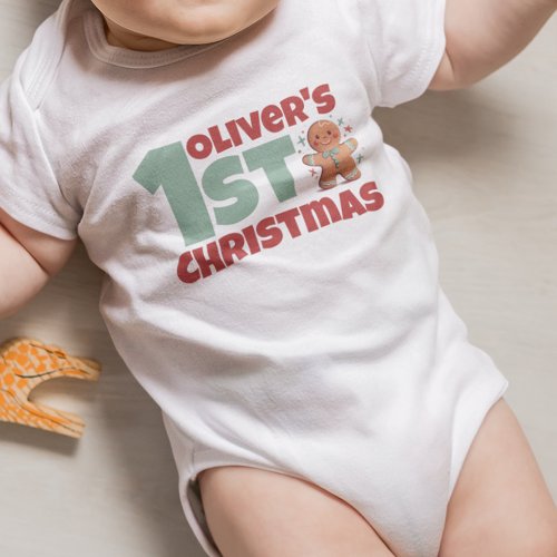Gingerbread Babys First Christmas Baby Bodysuit