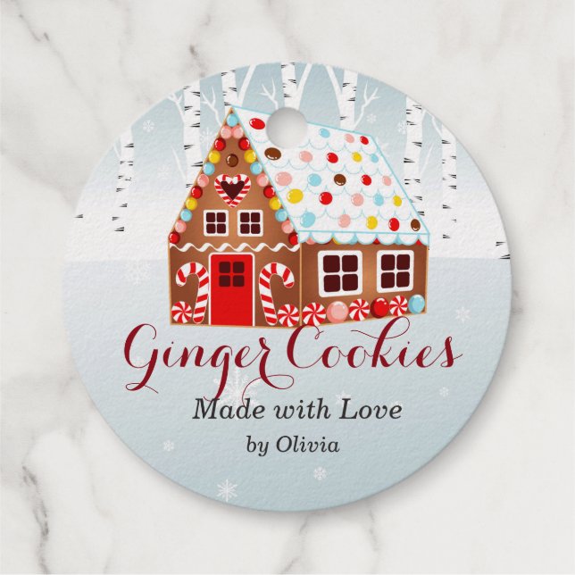 gingerbread baked cookie favor tag (Back)