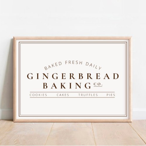 Gingerbread Baking Co Holiday Poster