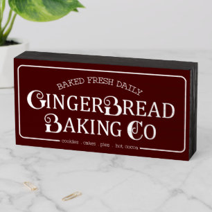 Gingerbread Baking Company Wooden Box Sign