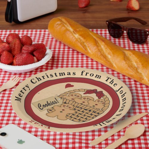 Gingerbread Basket Cookies Paper Plate