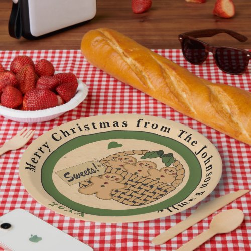 Gingerbread Basket Sweets Paper Plates