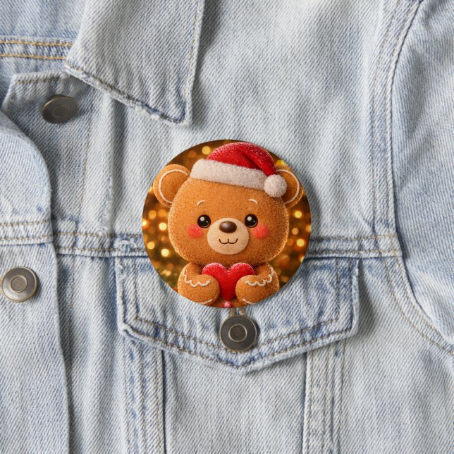 Gingerbread bear button (In Situ)