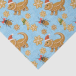 Gingerbread Bearded Dragon Christmas  Tissue Paper