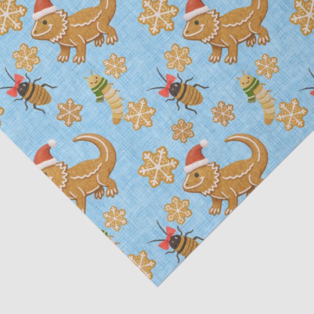 Gingerbread Bearded Dragon Christmas  Tissue Paper (Detail)