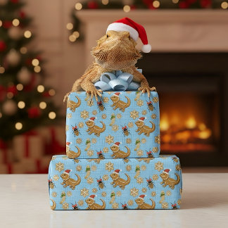 Gingerbread Bearded Dragon Christmas Wrapping Paper