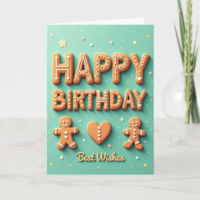 Gingerbread Birthday Card (Front)