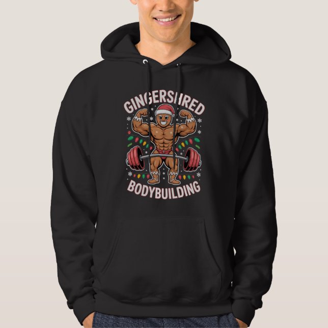 Gingerbread Bodybuilding Christmas Gym  Hoodie (Front)