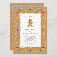 Gingerbread Boy Baby Shower Invitation