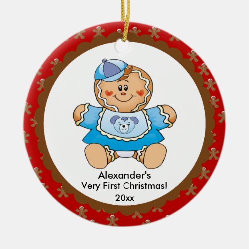 Gingerbread Boy Babys First Christmas Ornament