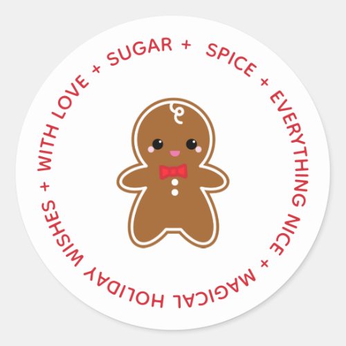 gingerbread boy CHRISTMAS cookie swap gift Classic Round Sticker