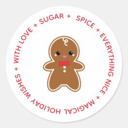 gingerbread boy CHRISTMAS cookie swap gift Classic Round Sticker