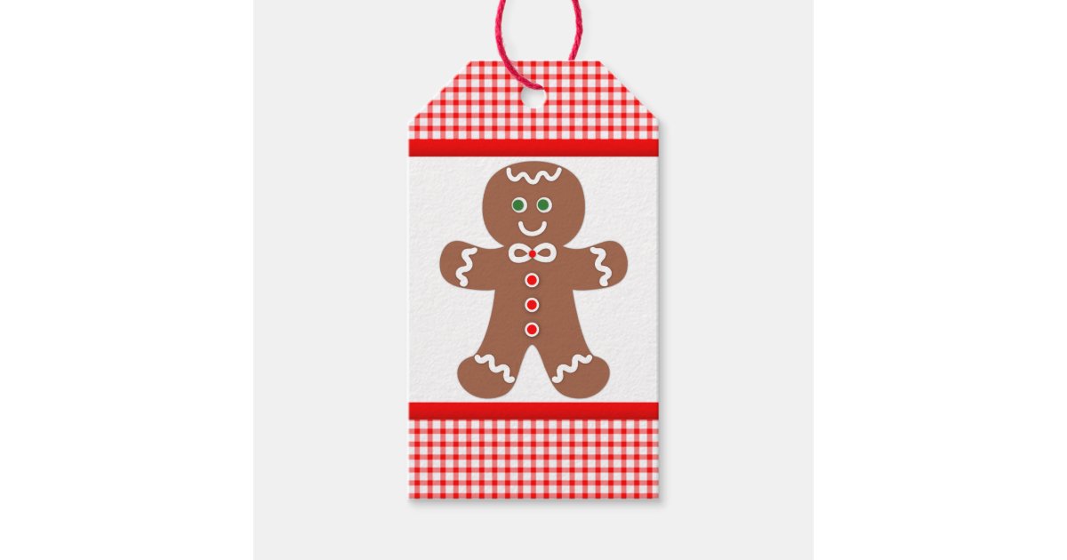 Gingerbread Boy Christmas Gift Tags | Zazzle
