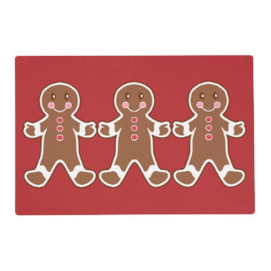 Gingerbread Boy Christmas Holiday Placemat