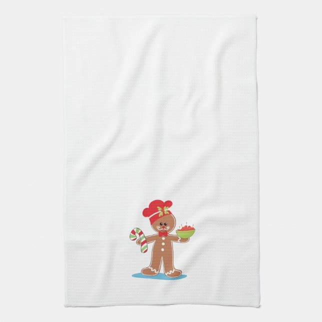 Gingerbread Boy Christmas Towel (Vertical)