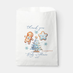 Gingerbread Boy Christmas Tree Baby Shower Thanks Favor Bag