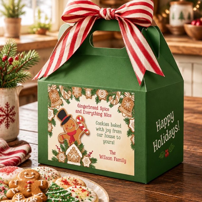 Gingerbread Boy Cookie Personalized Cookie Favor Boxes (Creator Uploaded)