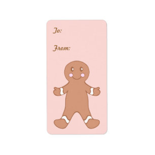Gingerbread Boy Gift Tag Label