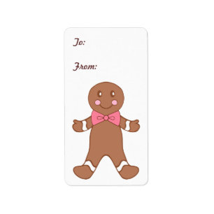 Gingerbread Boy Gift Tag Labels