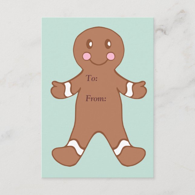 Gingerbread Boy Gift Tags Enclosure Card (Front)